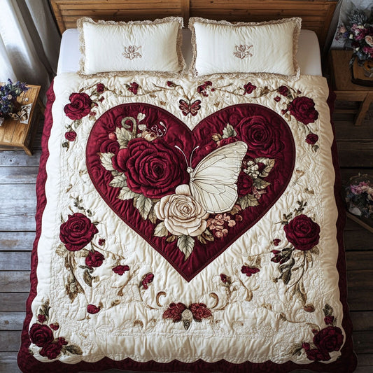 Heart Butterfly WX1302457CL Quilted Bedding Set
