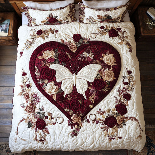 Heart Butterfly WX1302458CL Quilted Bedding Set
