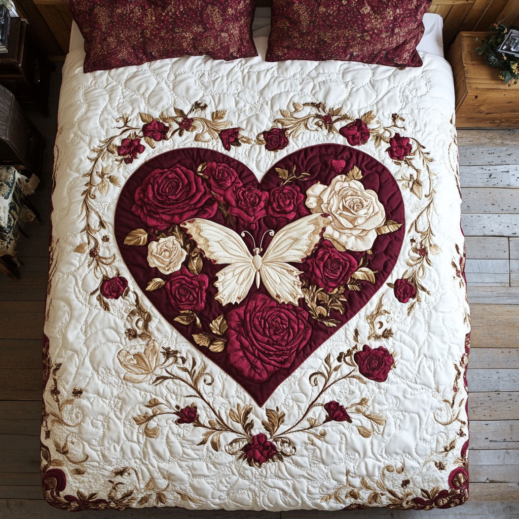 Heart Butterfly WX1302459CL Quilted Bedding Set