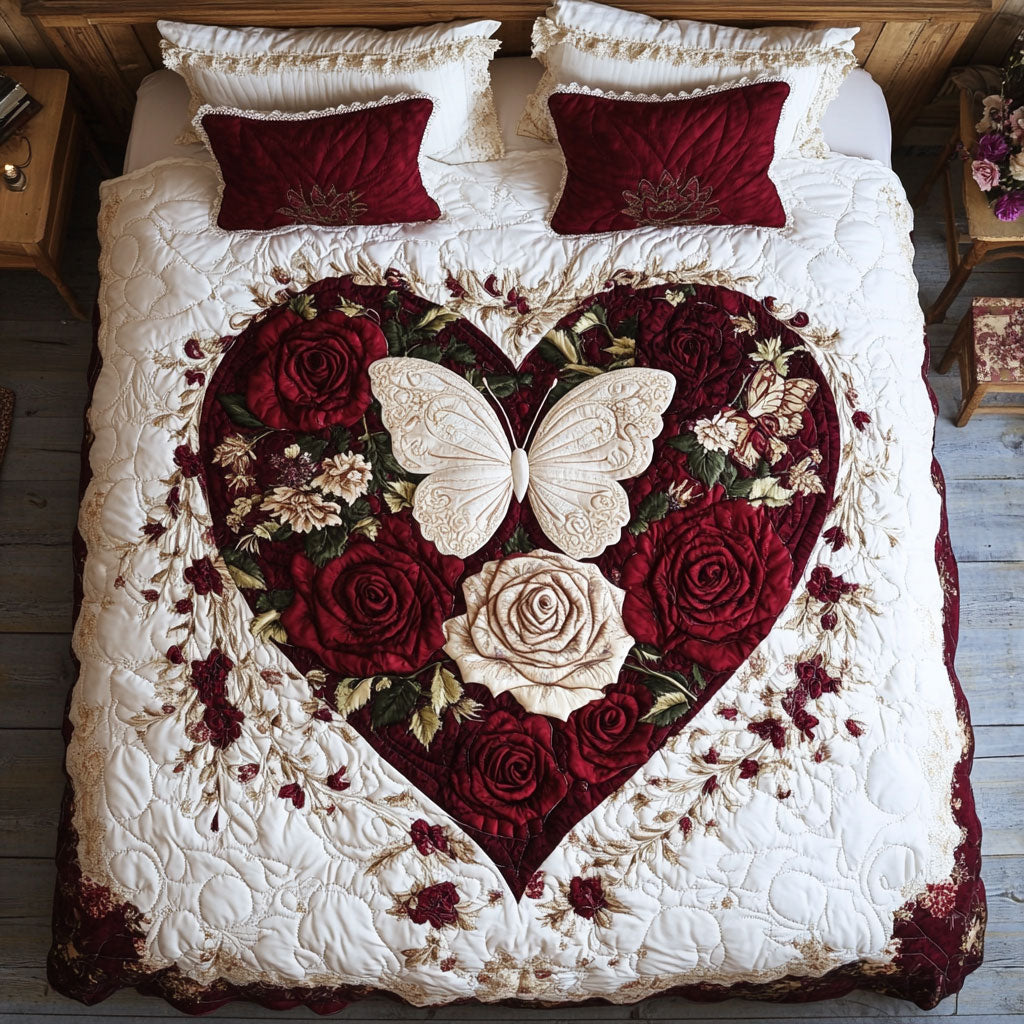 Heart Butterfly WX1302460CL Quilted Bedding Set