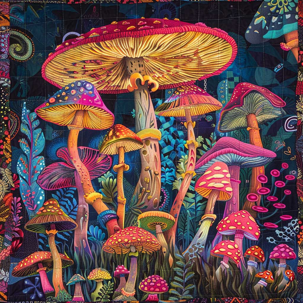Hippie Mushroom WJ2206014CL Quilt Blanket