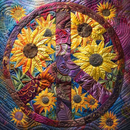 Hippie Sunflowers WM1408062CL Quilt Blanket