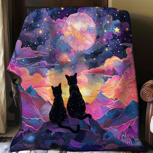 Black Cats And Night Sky WO2408008CL Quilt Blanket