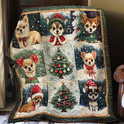 Chihuahua Celebrate Christmas WO1508022CL Quilt Blanket