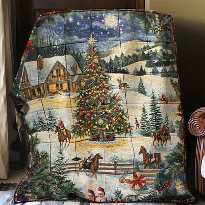 Horse And Christmas Scene WO2208019CL Quilt Blanket