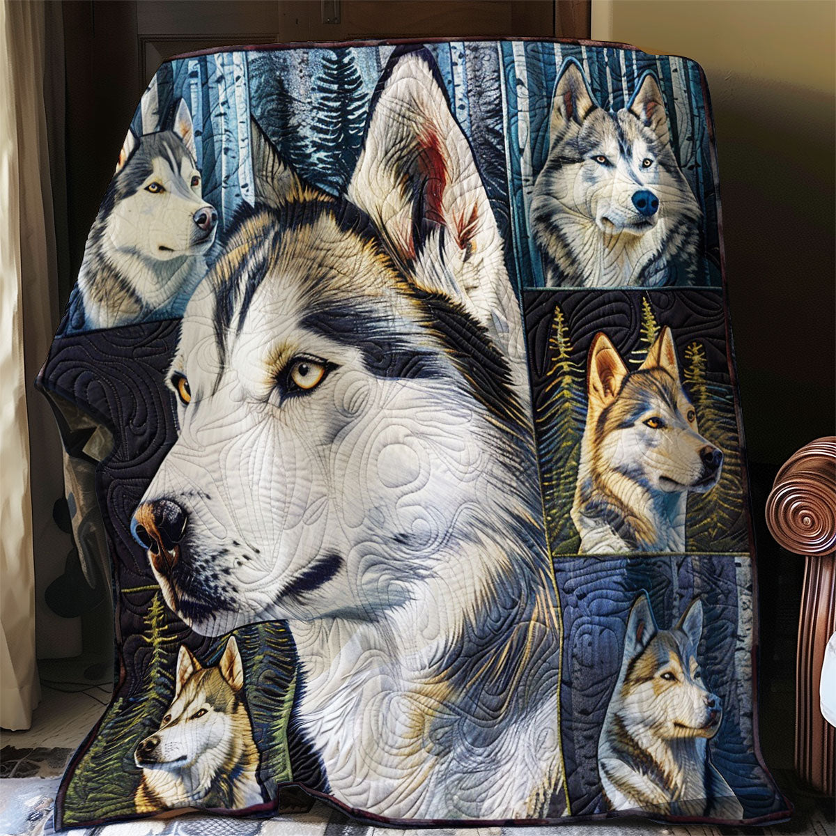 Husky Dogs Is Smart and Strong WO1408024CL Quilt Blanket