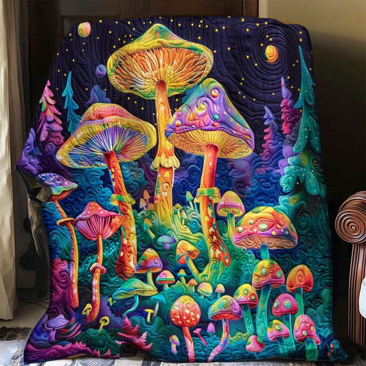 Mushrooms Under The Moonlight WO2008047CL Quilt Blanket