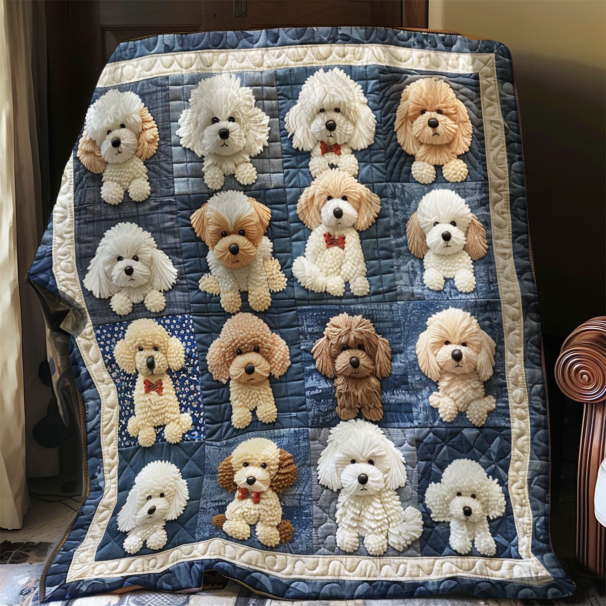 Poodle Dogs WO2308029CL Quilt Blanket