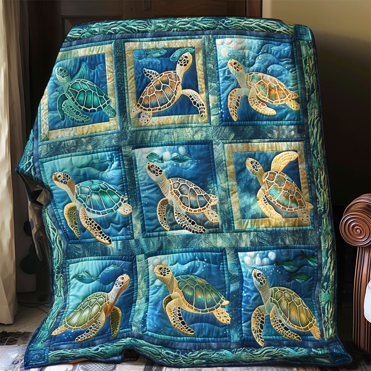 Sea Turtles WO2408031CL Quilt Blanket
