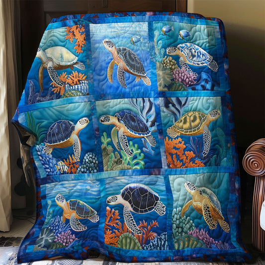 Turtle Ocean WO2208048CL Quilt Blanket
