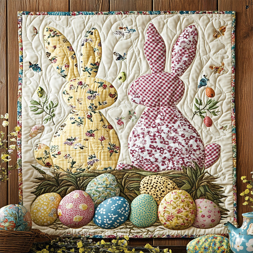 Hoppy Easter Garden WJ1003015CL Quilt Blanket