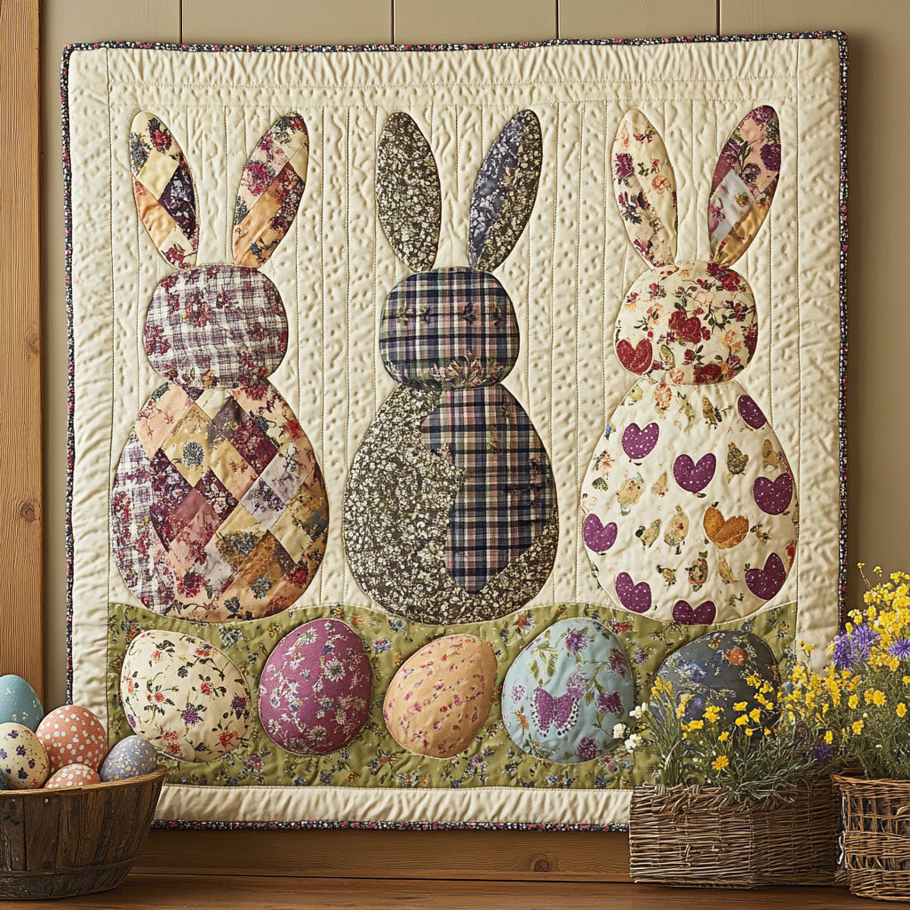 Hoppy Easter Garden WJ1203013CL Quilt Blanket