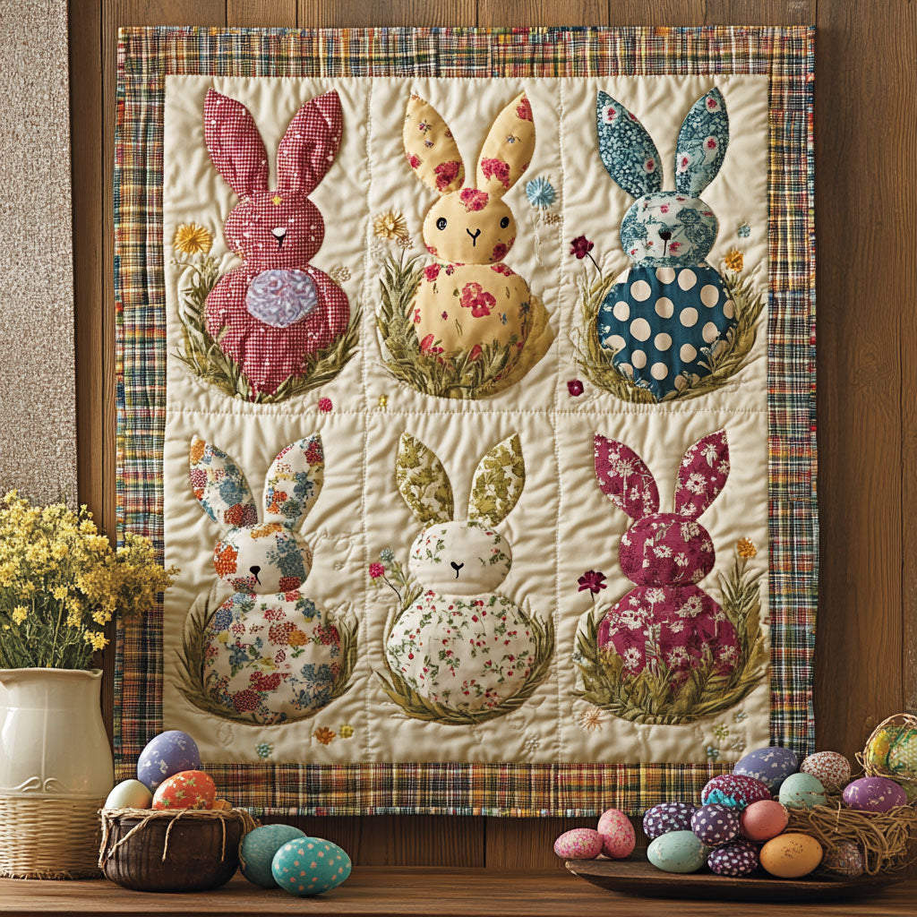 Hoppy Easter Garden WJ1203014CL Quilt Blanket