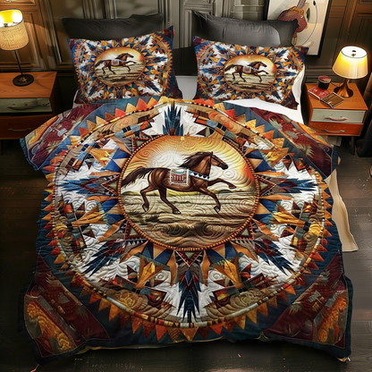 Horse Native American WJ0406002CL Quilted Bedding Set