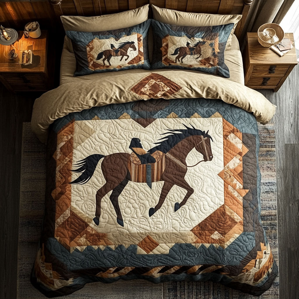 Horse Native American WX1002033CL Quilted Bedding Set