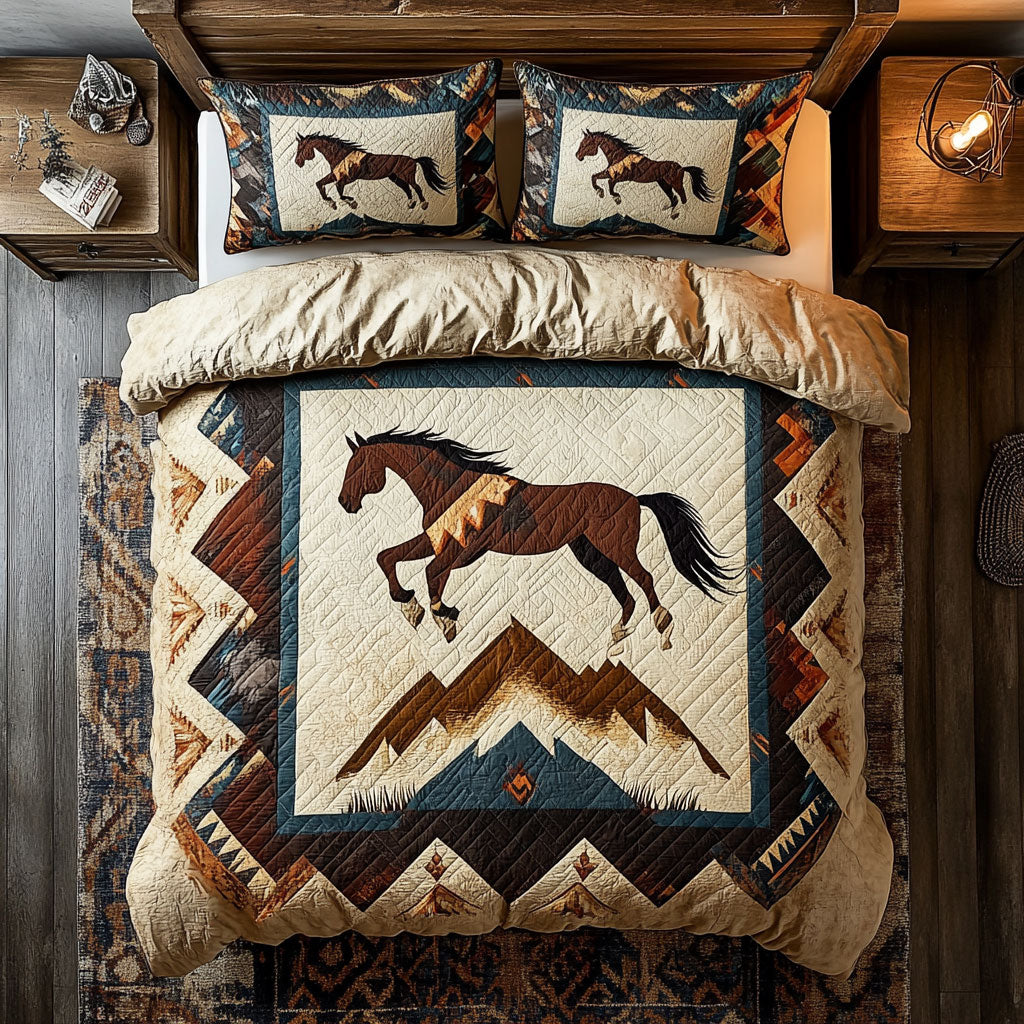 Horse Native American WX1002035CL Quilted Bedding Set