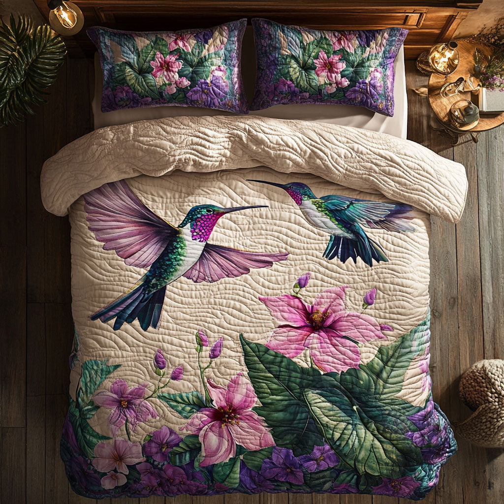 Hummingbird WX1302464CL Quilted Bedding Set