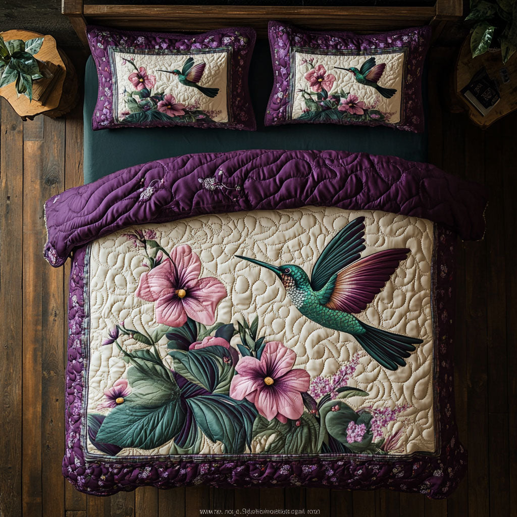 Hummingbird WX1302465CL Quilted Bedding Set