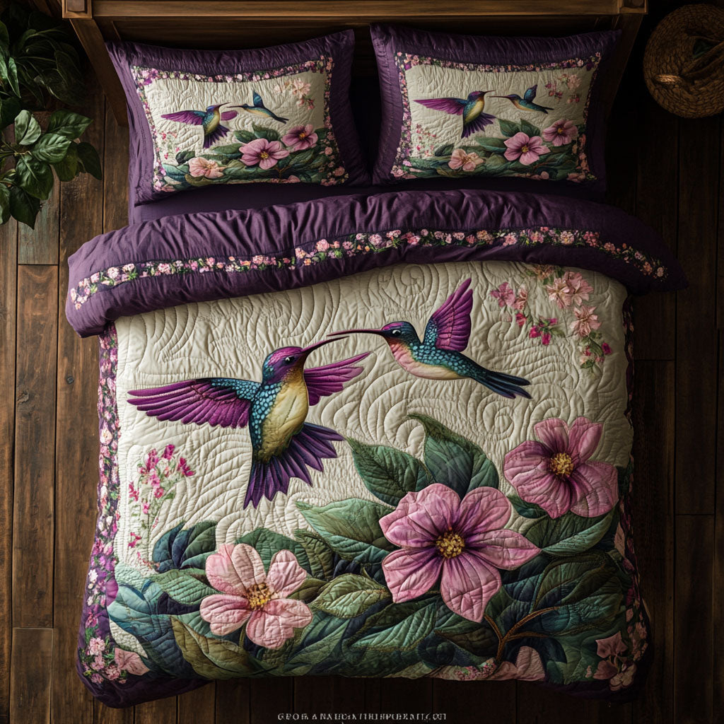 Hummingbird WX1302466CL Quilted Bedding Set