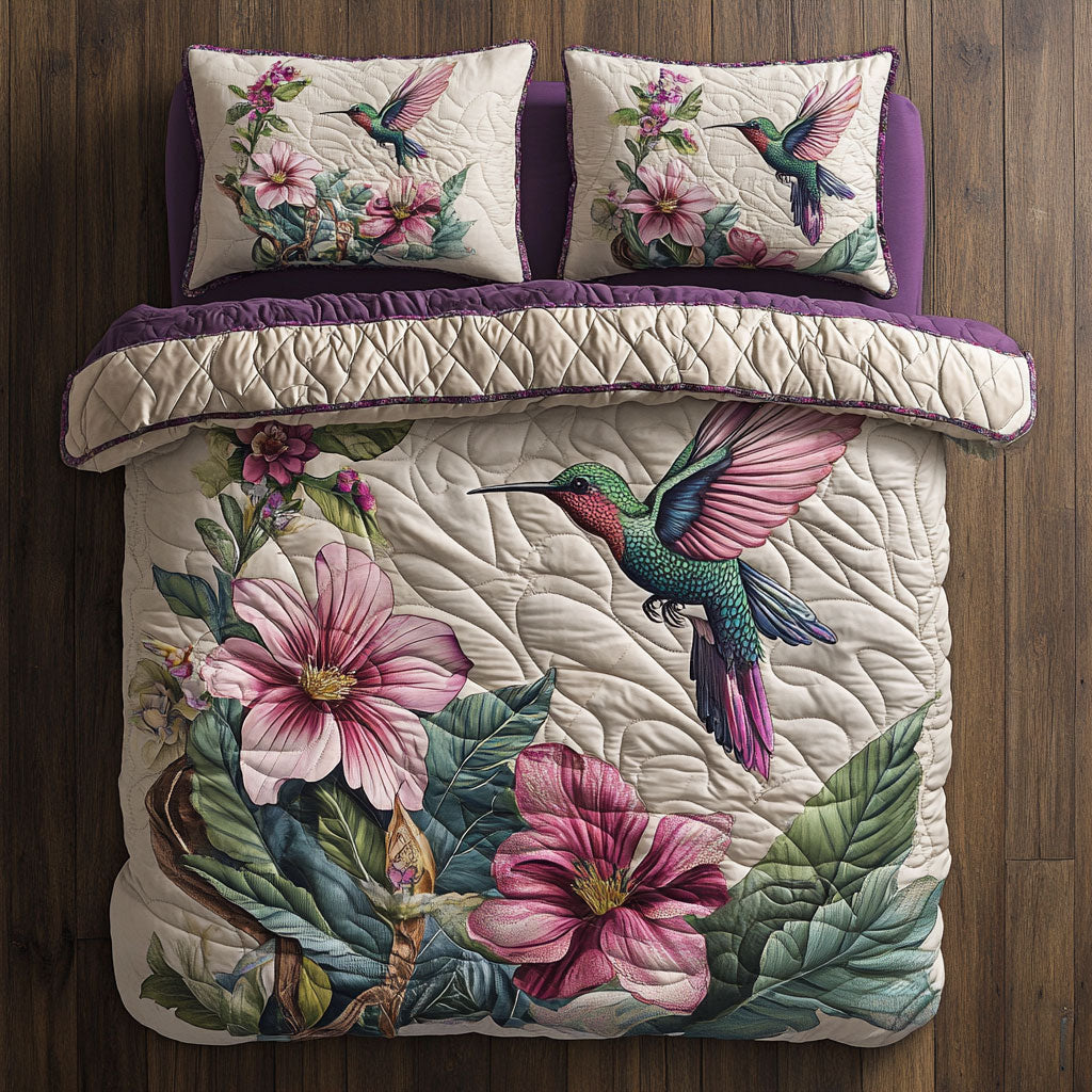 Hummingbird WX1302467CL Quilted Bedding Set
