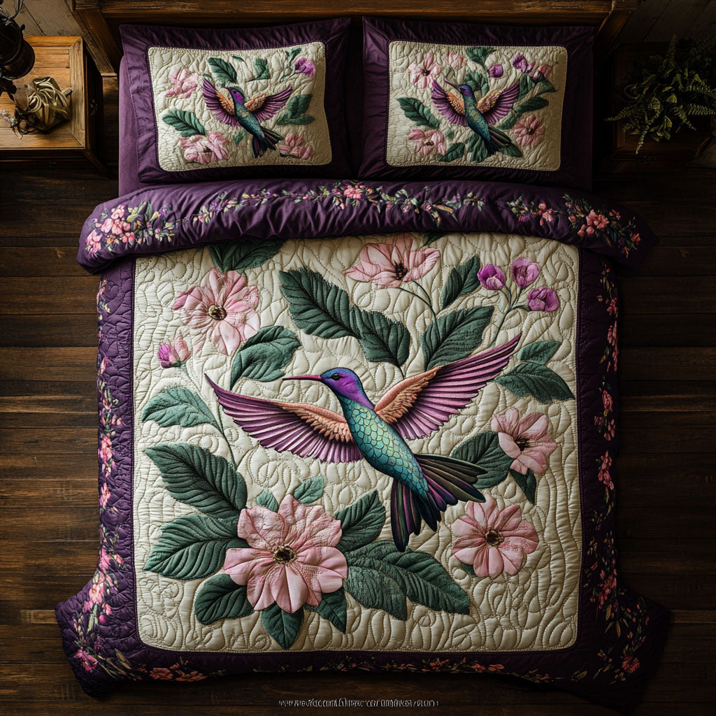 Hummingbird WX1302468CL Quilted Bedding Set