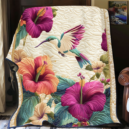 Hummingbird In Hibiscus WY1001172CL Quilt Blanket