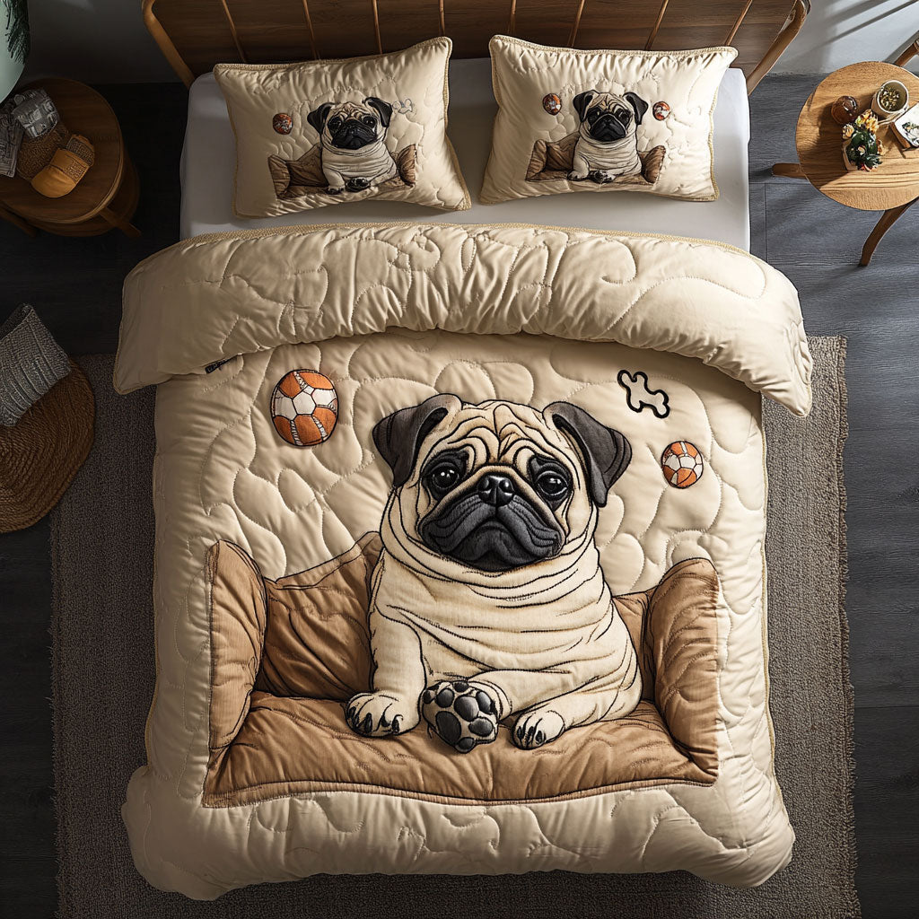 Lazy Pug WX1302472CL Quilted Bedding Set