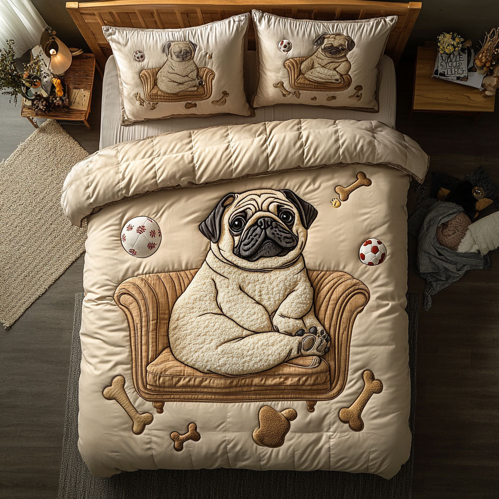 Lazy Pug WX1302475CL Quilted Bedding Set
