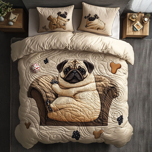 Lazy Pug WX1002036CL Quilted Bedding Set