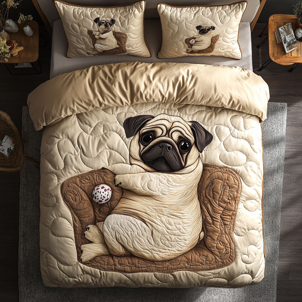 Lazy Pug WX1002037CL Quilted Bedding Set