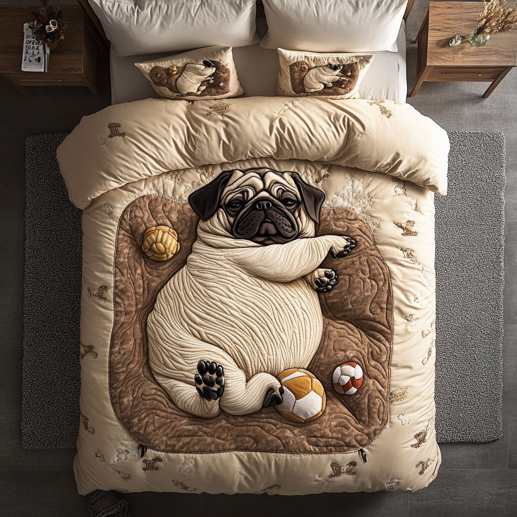 Lazy Pug WX1002038CL Quilted Bedding Set
