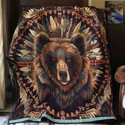 Bear Native American WN0909049CL Quilt Blanket