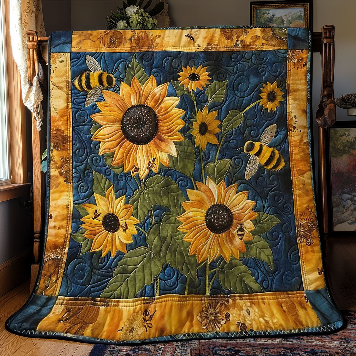 Bee Buzzing Garden WN2108110CL Quilt Blanket
