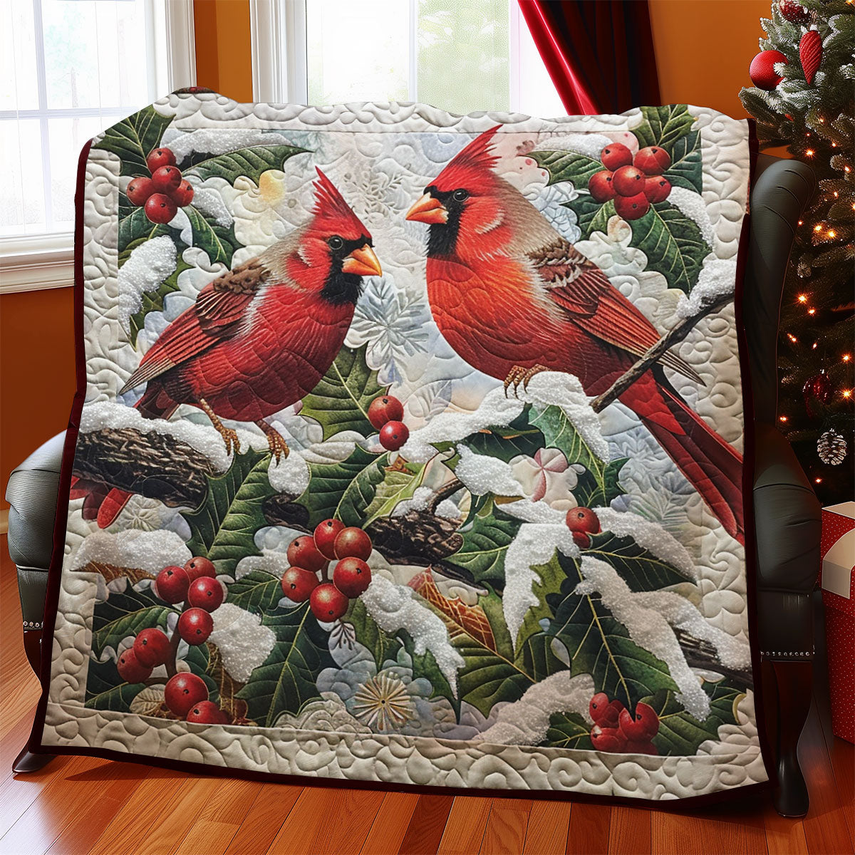 Cardinal And Flower SR2308006CL Quilt Blanket