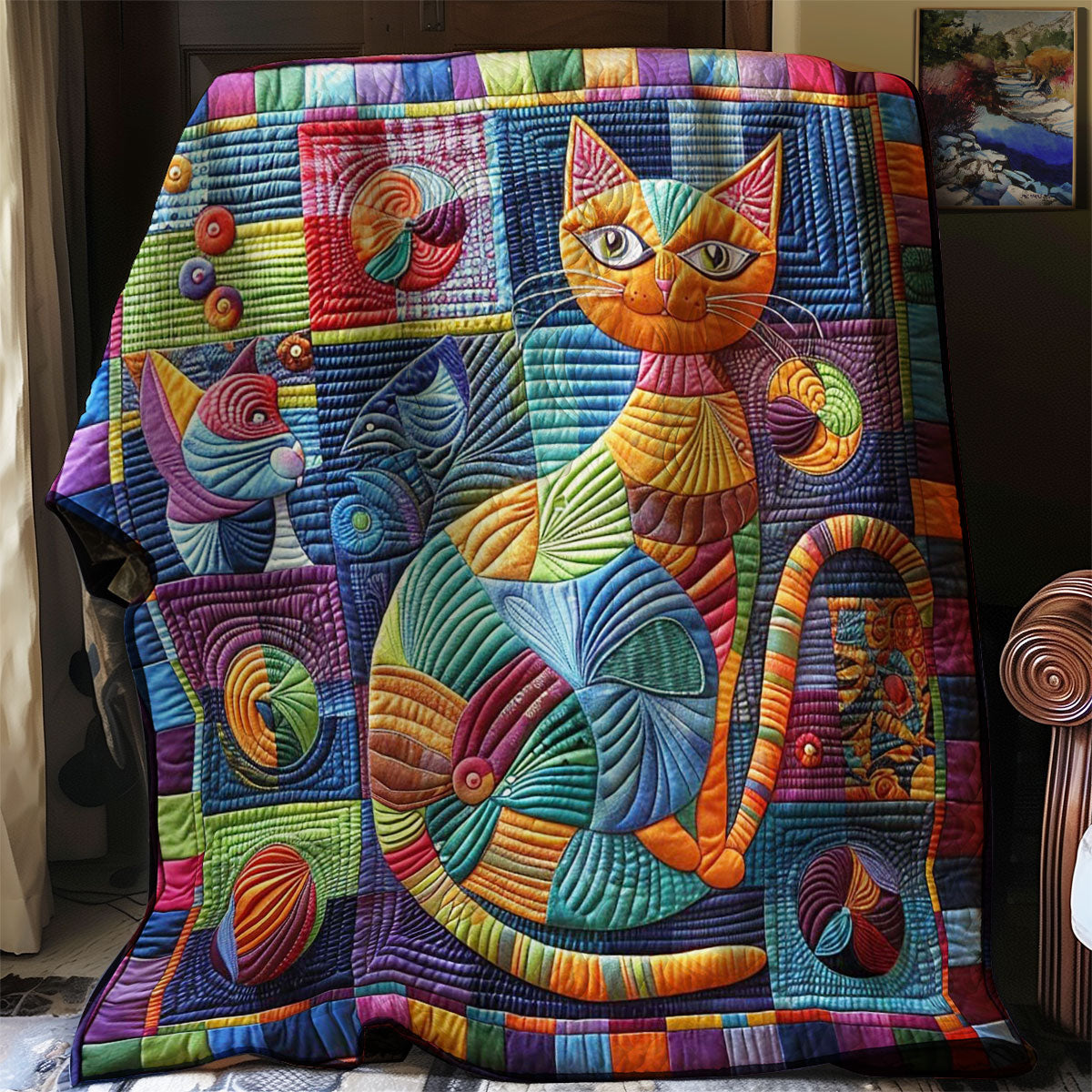 Cat & Yarn WN0908048CL Quilt Blanket