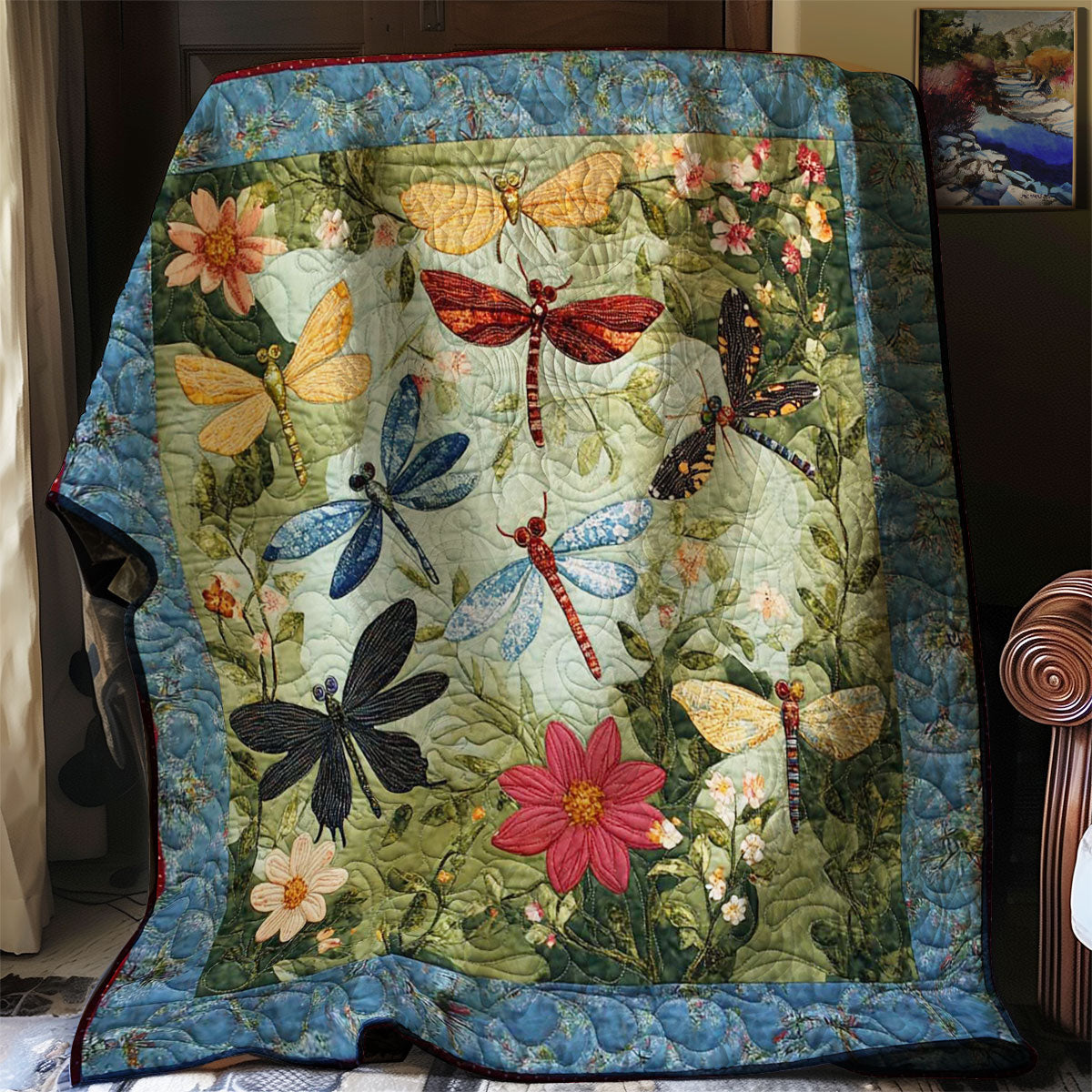 Dragonfly Swarm WN3107017CL Quilt Blanket