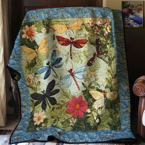 Dragonfly Swarm WN3107017CL Quilt Blanket