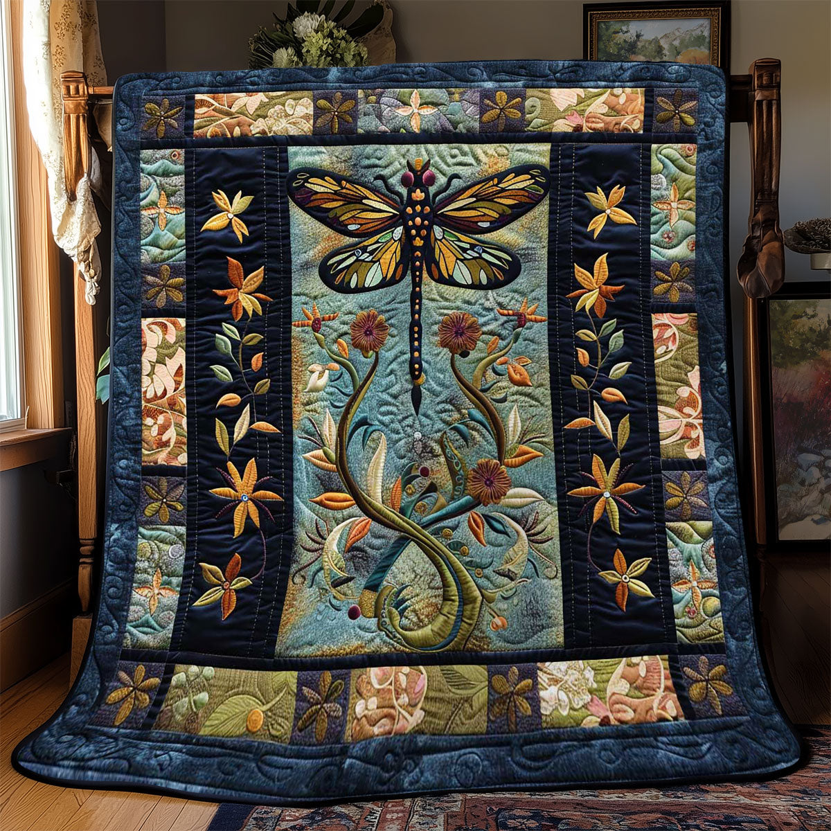 Dragonfly’s Whispering Woods WN2808030CL Quilt Blanket