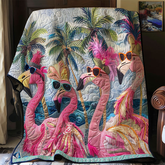 Flamingo Style Parade WN0909041CL Quilt Blanket