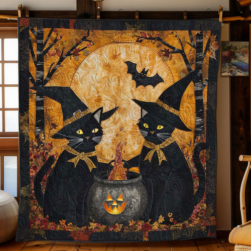Halloween Cat's Hex WN1408045CL Quilt Blanket