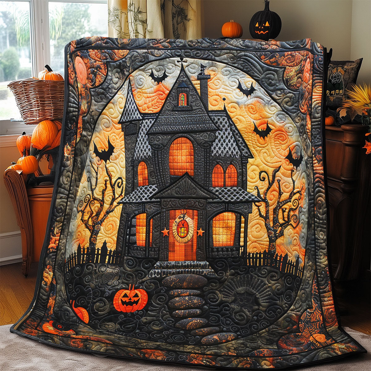 Halloween Mystical Mansion SR1508004CL Quilt Blanket