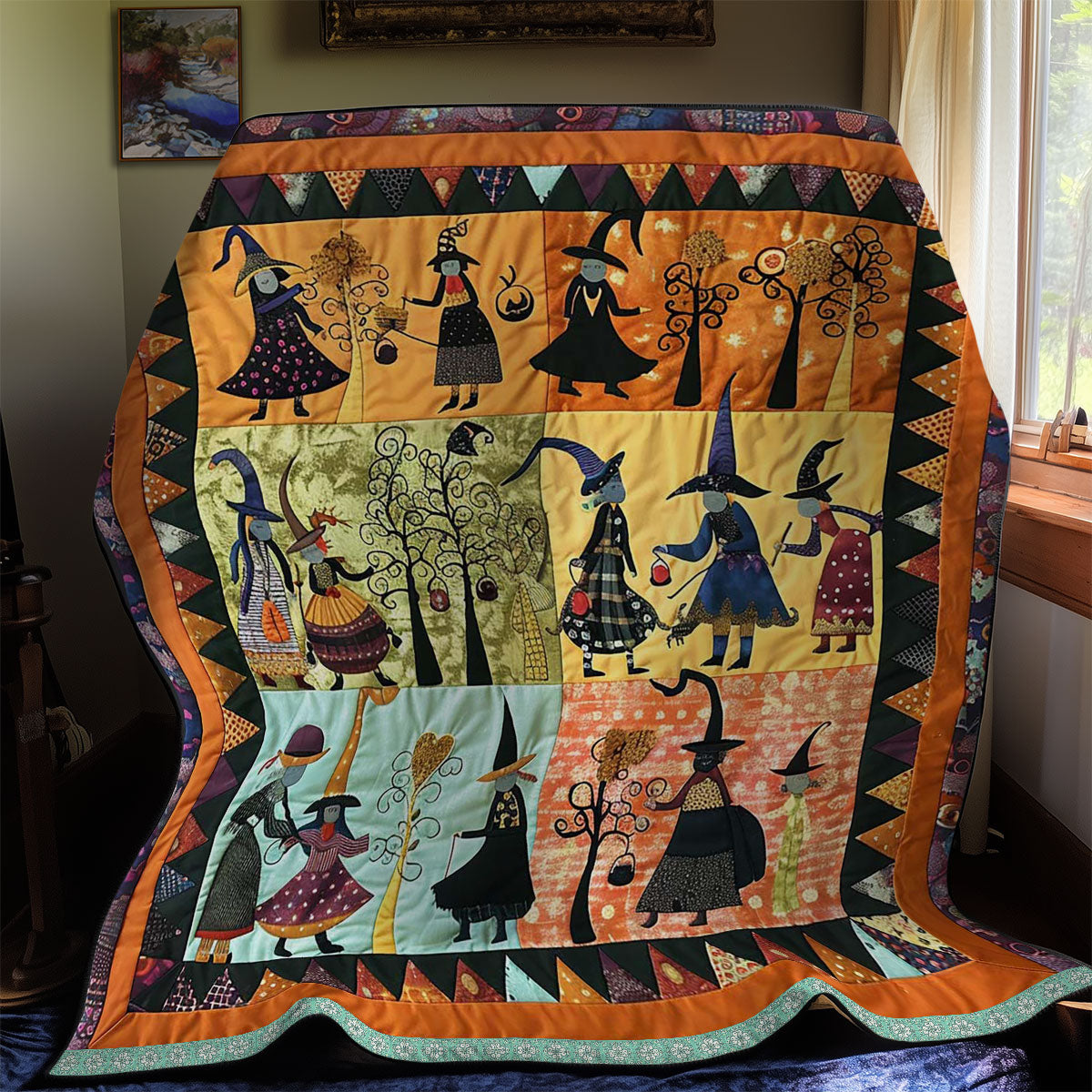 Halloween Witches' Magical Night WN3008040CL Quilt Blanket