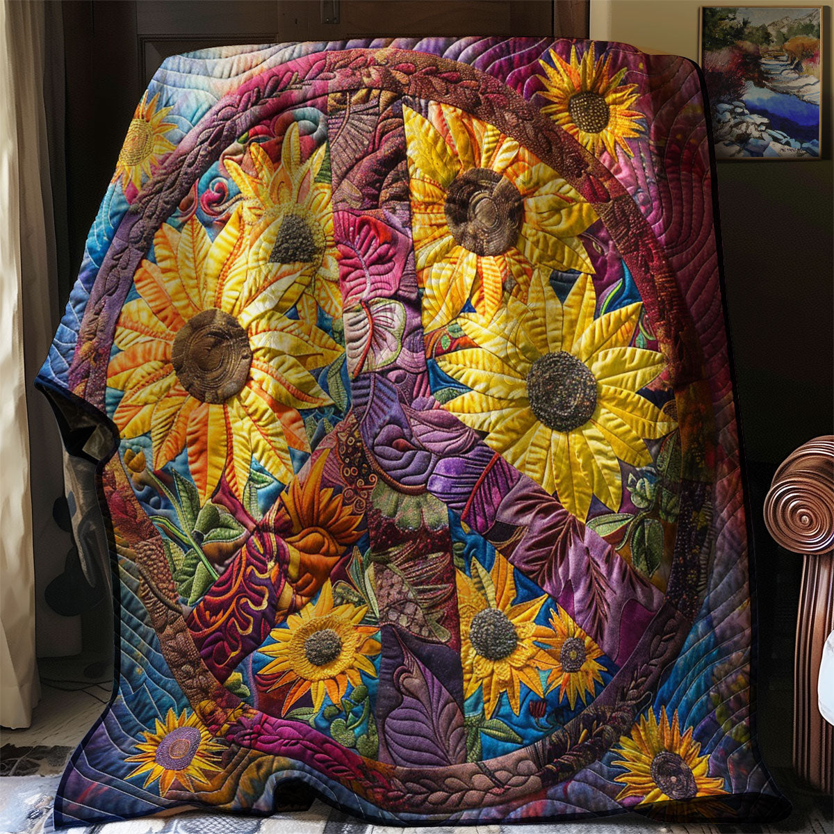Hippie Sunflowers WM1408062CL Quilt Blanket