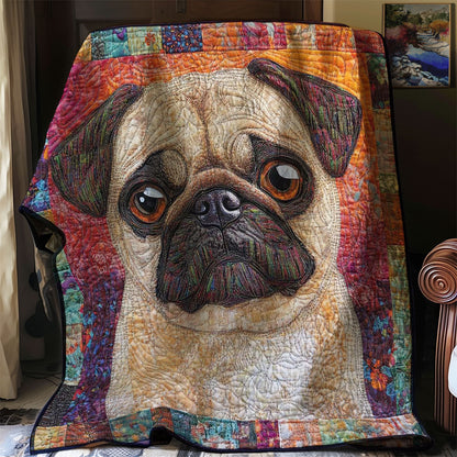 Lovable Pug WN0508017CL Quilt Blanket