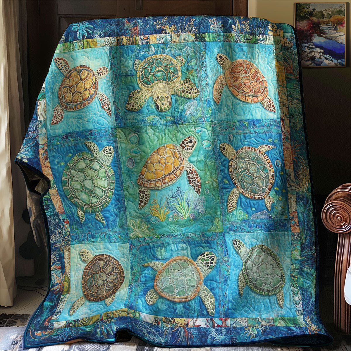 Ocean Turtles WM0208033CL Quilt Blanket