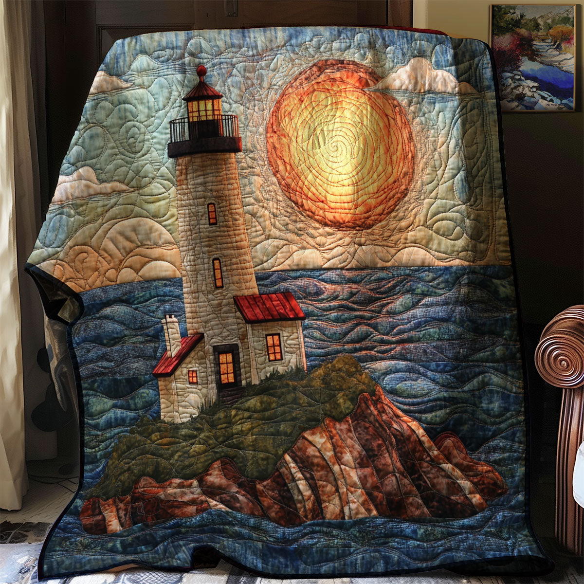 Peaceful Lighthouse WN0108071CL Quilt Blanket