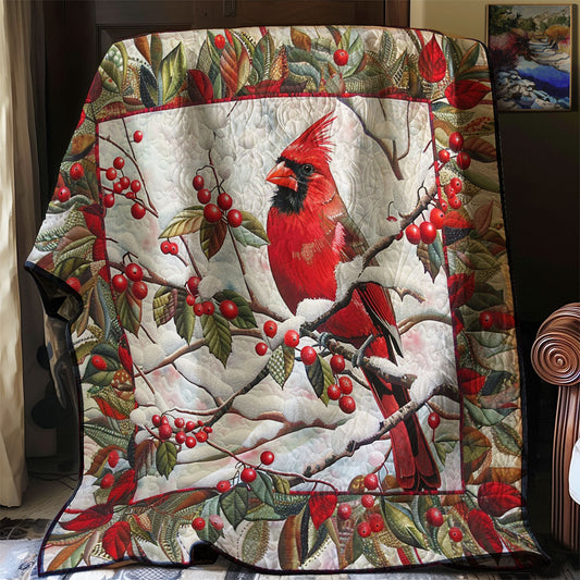 Red Cardinal WM1608033CL Quilt Blanket