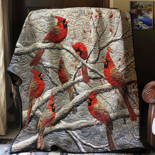 Red Cardinals WM1508046CL Quilt Blanket