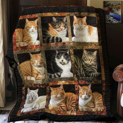 Snoozy Snuggles Cats WN1508084CL Quilt Blanket