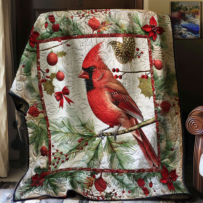 Snowy Cardinal Christmas Throw WN1008074CL Quilt Blanket